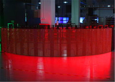 চীন P12mm নমনীয় নেতৃত্বাধীন পর্দা প্রদর্শন, স্বচ্ছ LED মেষ স্ক্রিন আল্ট্রা পাতলা সরবরাহকারী